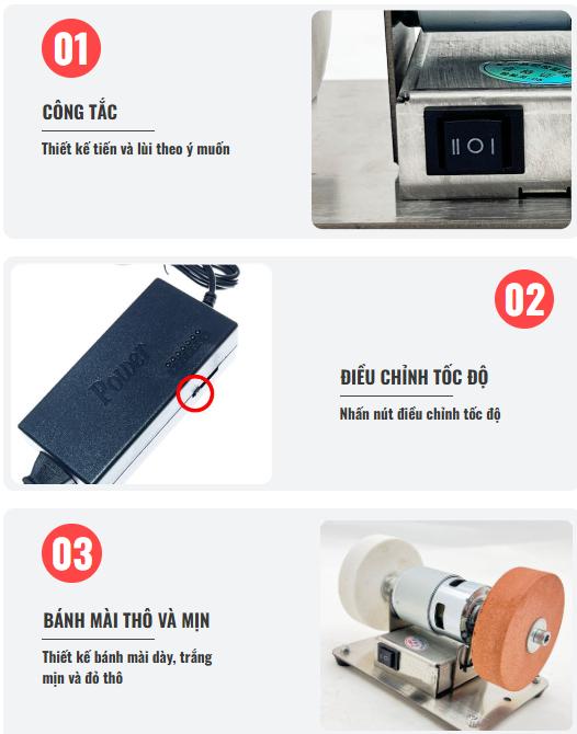 Máy Mài Đa Năng Để Bàn 2 Đá Động Cơ Lõi Đồng Nguyên Chất 80W